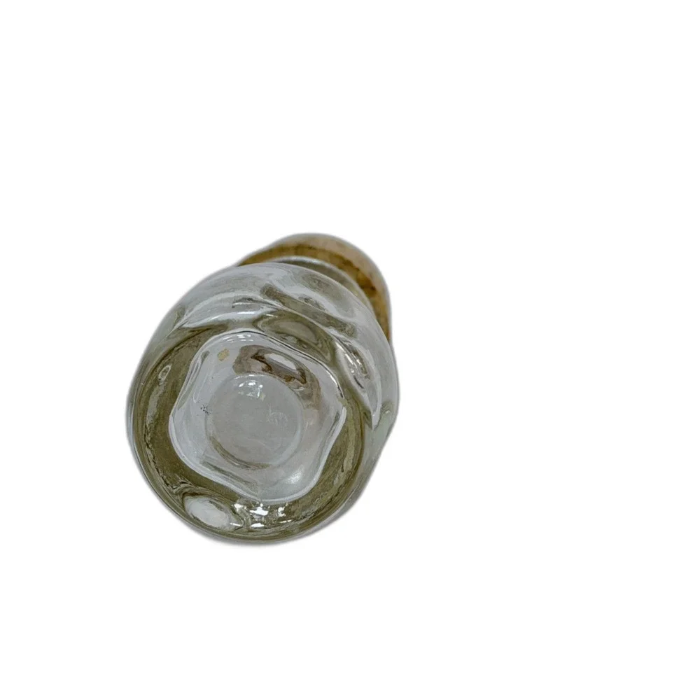 VTG Handblown Glass Decanter Cork Stopper Grecian Foil Dimpled Odyssey Clear